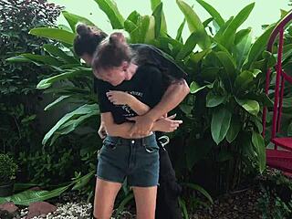 park beauty bound moaning outdoor tickled into blonde teen frenzy!