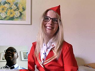 kiara night's first interracial creampie as russian air hostess uniform tempts
