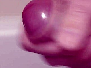 His cock spurts cum deliciously in slow motion