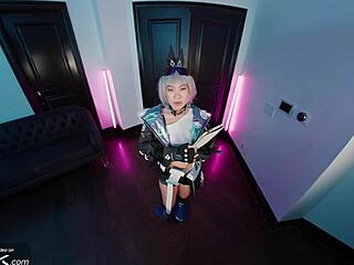 vr conk's silver wolf cosplay has me moaning from deep asian throat and hard fucks