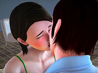 playing games with my new brunette family small tits fun