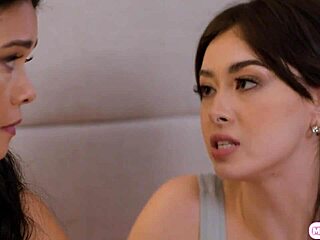 asian stepmom's big tits tempt stepdaughter's shaved pussy lick?