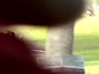 Stepdaughter's innocent pigtail face gets cum covered after public outdoor doggystyle fuck