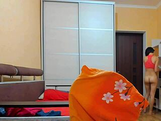 Wanna see this oiled brunette tease her huge pussy lips in slow strip?