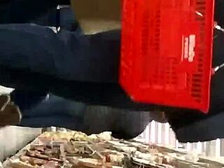 Candid Teen Jeans Booty Shaking Hidden Cam Tease