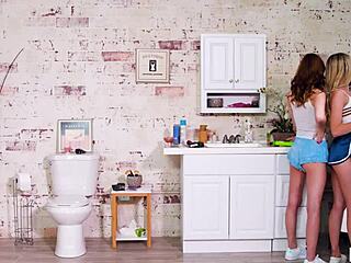 Lily Larimar and Aliya Brynn lick roommates wet pussies