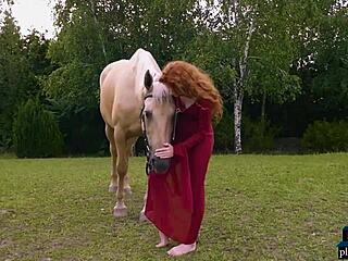 Hot redhead milf outdoor solo