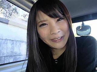petite japanese teen vibes to intense egg orgasm in car casting