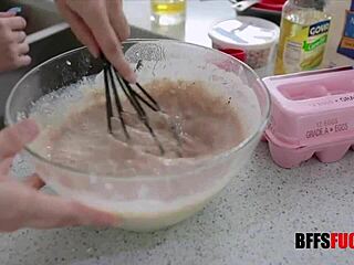 three teen girls bake and bang booties for master in kitchen