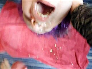 😩 puke slut sandra's sloppy deepthroat vomit fest 😵