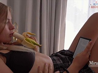 mira grabs david's cock cuz reading's boring in homemade pov