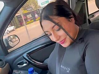 UNKNOWN SLUT STOPS WORKOUT FOR DEEPTHROAT CREAMPIE PUBLIC CAR FUCK