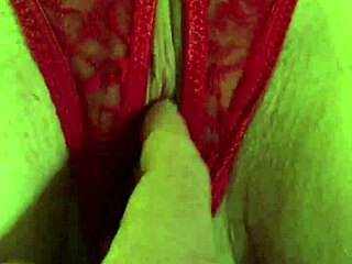 Wanna see my shaved wet pussy fingered in red thong?