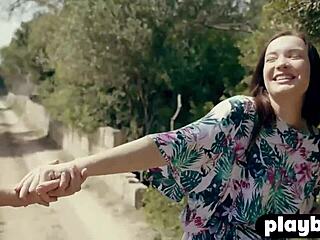 Cute lesbian teens Janeth Tense and Nicole Fox strip naked