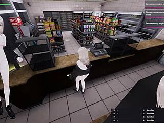 exhibitionist anime slut cums wildly in public hentai game!