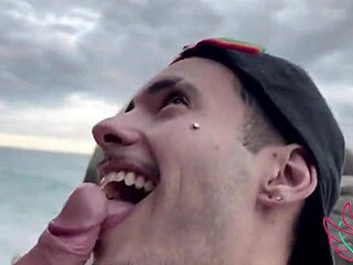 voyeur teen brazilian sucks cumshot on beach from huge cock