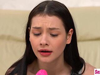 i practice sloppy deepthroat on stepbro's monster cock with my dildo