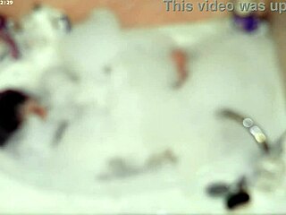 solo boy bubbles up naked in bath playing with feet fetish