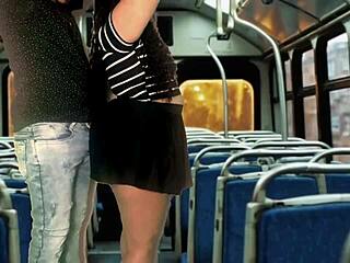 hot couple bangs in moving public bus hoping for more street dorm garage repeats