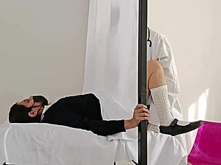 Doctor sneaks on latina patient big ass hospital check almost caught