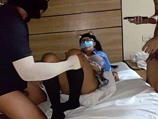 pinay teen dorm threesome classmates gang up to fuck her hard 😈