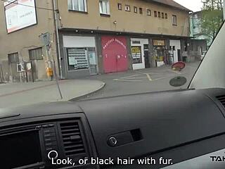 skinny czech babe convinced to fuck stranger in taxi outdoors 😏🚕💦