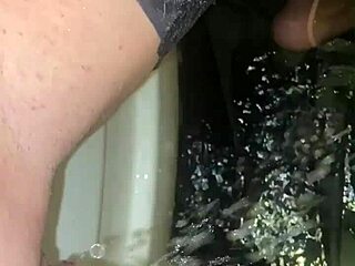 curvy mommy in pantyhose pisses outside flashing cameltoe