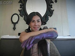 doctor slips on latex gloves groping patient in asmr hospital massage