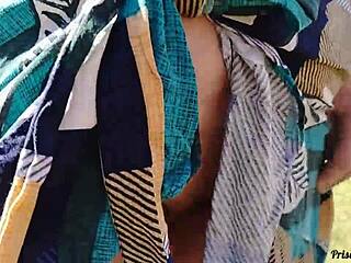 i sunbathe flashing with stepmom in garden