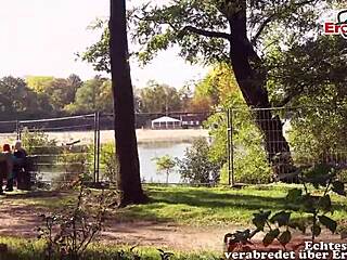 German Latina Milf Caught Flashing Tits in Berlin Park Pickup