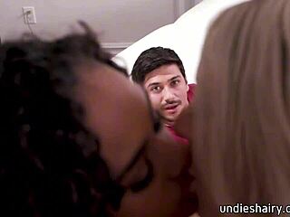 Hey teen black beauty shares scarlit scandal's huge dick sucking with busty blonde kayley gunner max fills intense cum?