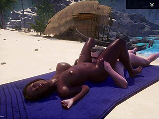 curvy black milf indra fucks jason's big white cock on beach