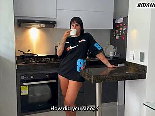 fitness amazon girlfriend sayafit big ass big tits fucks brian evansx on couch