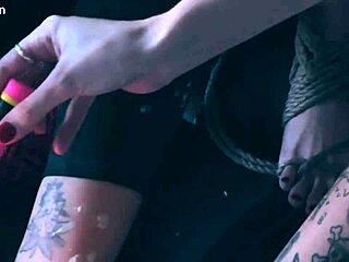 Kinky femdom brunettes bind redhead for foot licking toe sucking games?