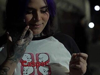 Gótica culona screams in rough halloween street fuck by ghostface