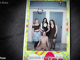 Femdom Shaves Submissive Slave Head Bondage Feet Humiliation Group