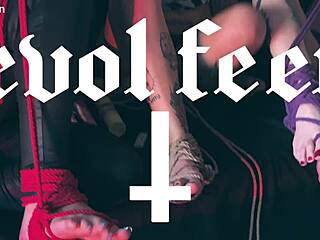 Kinky femdom brunettes bind redhead for foot licking toe sucking games?