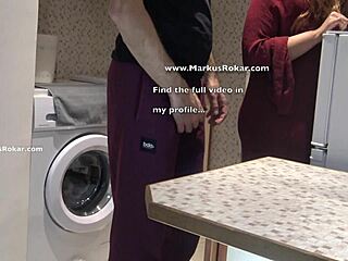 stupid sexy latina maid with huge ass stuck in washing machine