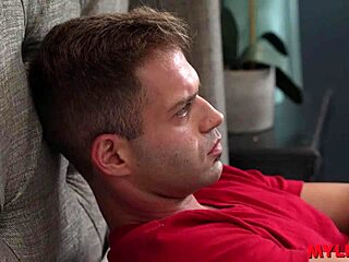 Libertine boy sweats FUCKING his stepmom and stepsister hard on bed in Mylfex scene