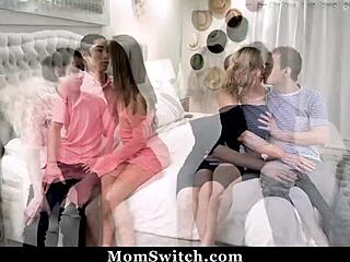 Step moms catch sons on camera swap for taboo group milf orgy sex