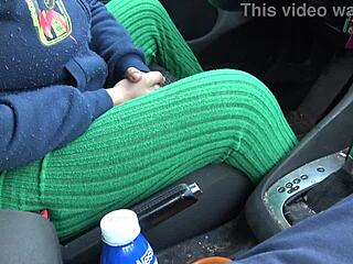 Mature Stepmom Flashes Hairy Pussy for Stepson's 18th Birthday Car Cumshot