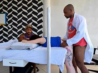 doctor rams patient ass pussy next to clueless husband creampie cumshot!