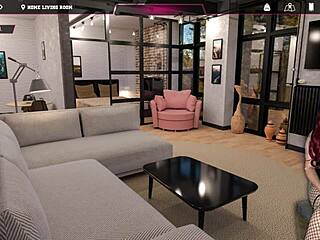 Gamer Girl in Miniskirt Lifts Skirt at Brothel Game Night