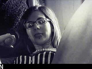 elegant brunette milf in corset glasses fucked in fmm threesome cowgirl doggystyle missionary pussy riding