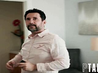 Stepdad spies on Destiny Mira undressing then taboo fucks her?