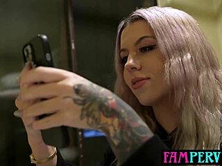 Curvy latina stepsis interrupts bathroom for stepbro's big cock