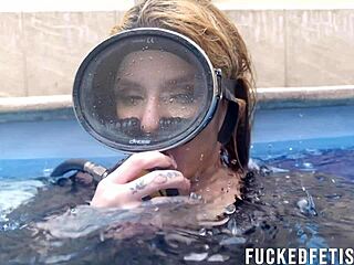 horny ashlee rose slut grinds underwater in tight dress