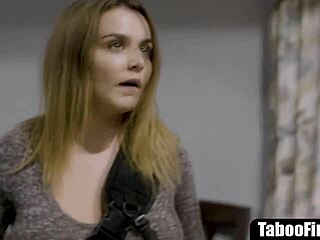 blonde bbw couchsurfer takes fat host cock deep in ass