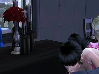 heartbroken over table for three as cuckold watches wife with monster cock