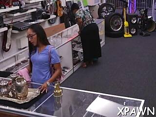 Beautiful Shop Amateur Sucks Fucks Tight Pussy